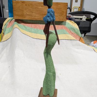 Hand Carved Stick Figure of Woman in Sand Dress