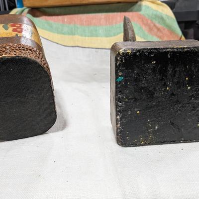 Hand Carved Elephant and Brass African Tribal Mask