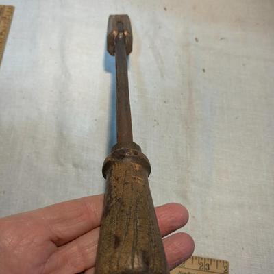 Vintage Blacksmith's Soldering Iron, Wooden Handle, Copper Tip.