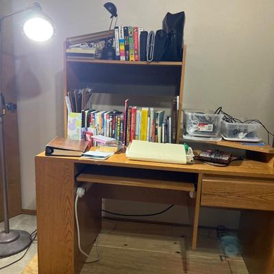 Sale Photo Thumbnail #83: Desk, Recorder, Books, CDs 
Vintage Lamp