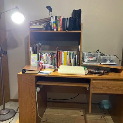 Sale Photo Thumbnail #82: Desk, Recorder, Books, CDs 
Vintage Lamp