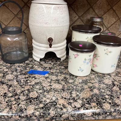 Sale Photo Thumbnail #118: Drink Dispenser and Vintage Canister set.
