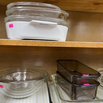 Sale Photo Thumbnail #123: Pyrex, Corning ware, Pie plates and more.