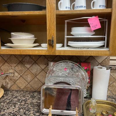 Sale Photo Thumbnail #151: Corelle dishes, Serving platters, and more.