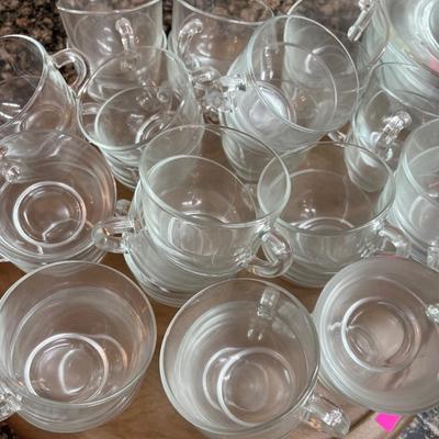 Sale Photo Thumbnail #162: 29 Cups & 39 Plates Clear glass and plates.