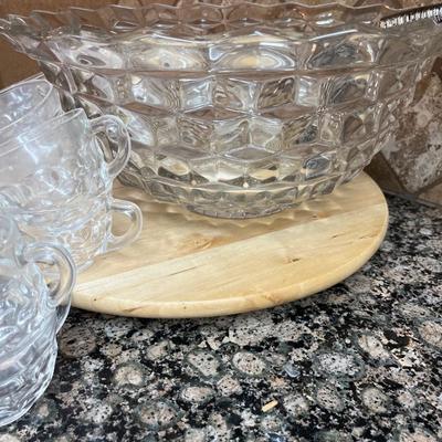 Sale Photo Thumbnail #166: Fostoria Punch Bowl 
and Cups 28