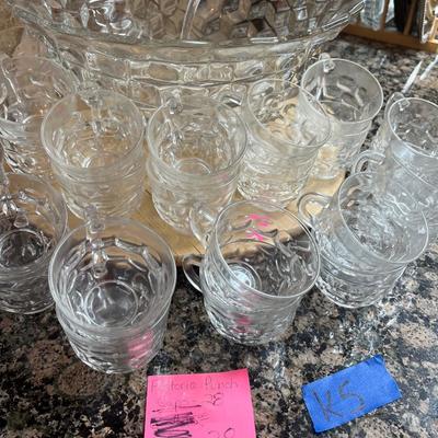 Sale Photo Thumbnail #164: Fostoria Punch Bowl 
and Cups 28