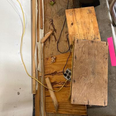 Sale Photo Thumbnail #194: Work bench, metal objects, misc. wood items