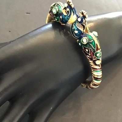 Vintage India peacock fashion bracelet