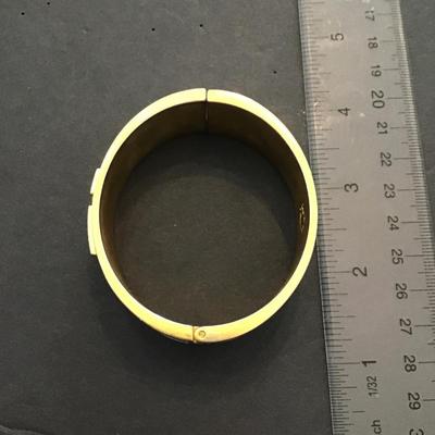 C wonder goldtone bracelet with mint enamel with a K