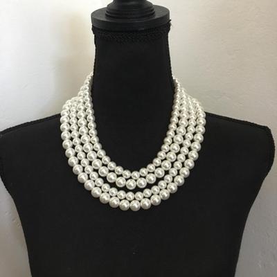 Express , Silver-tone, faux, pearl statement necklace