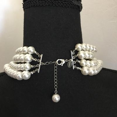 Express , Silver-tone, faux, pearl statement necklace