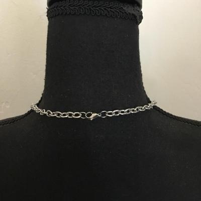 Beautiful Silver tone, stone bead statement, necklace, and matching earrings set