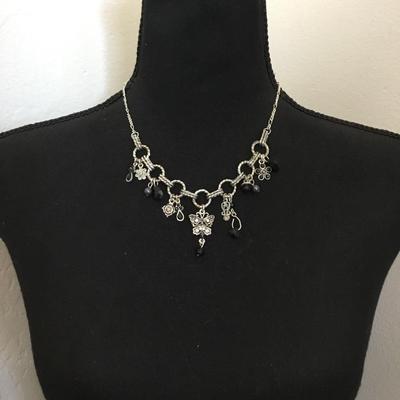 Very nice silver toned butterfly, charm necklace