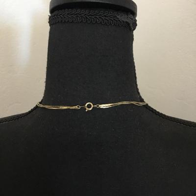 Mid century multi layered goldtone necklace