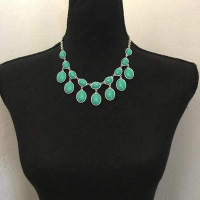 Vintage, Liz, Claiborne, Silver-tone, turquoise statement, necklace