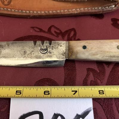Knife with Leather Sheath