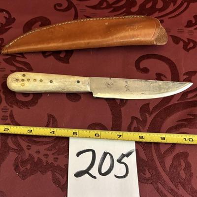 Knife with Leather Sheath