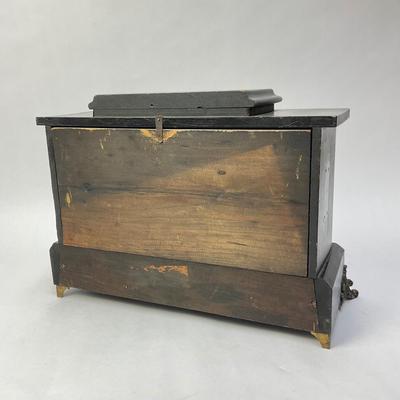 008 Antique Roman Column Mantle Clock In Black