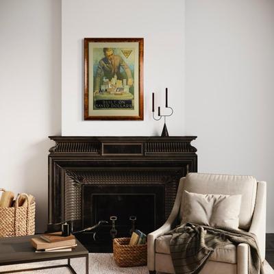 012 Antique Poster "Don't Spend It All - Built On Saved Dollars" National Service Bureau Chicago