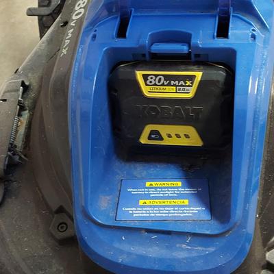 Kobalt 80V 21” Cordless Push Mower w/ Two Batteries, Charger, & Accessories (G-BBL)