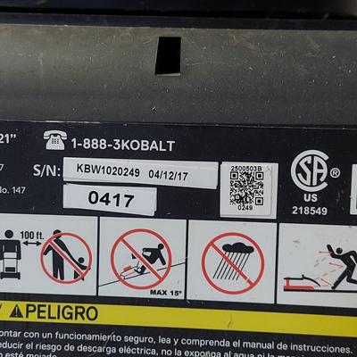 Kobalt 80V 21” Cordless Push Mower w/ Two Batteries, Charger, & Accessories (G-BBL)