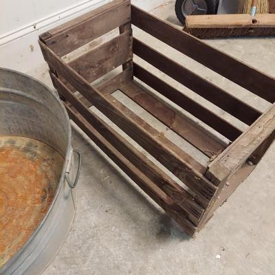 Galvanized Pail w/ Produce Crate (G-BBL)