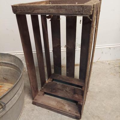 Galvanized Pail w/ Produce Crate (G-BBL)