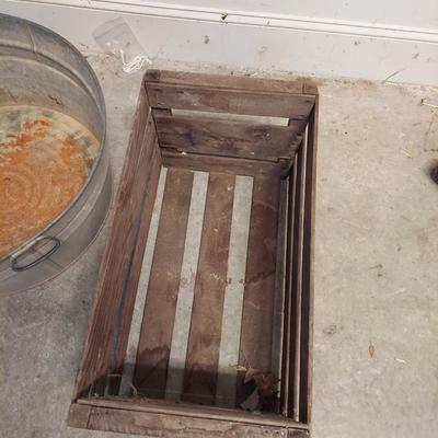 Galvanized Pail w/ Produce Crate (G-BBL)