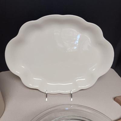 MIXING AND SERVING BOWLS, UTENSIL HOLDER, PLATTER AND CUTTING BOARD