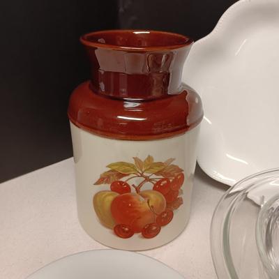 MIXING AND SERVING BOWLS, UTENSIL HOLDER, PLATTER AND CUTTING BOARD