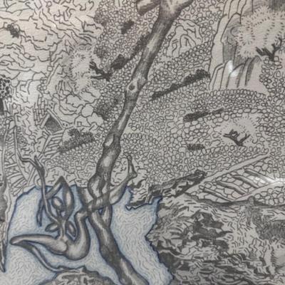 Sale Photo Thumbnail #62: Signed to Bruce
numbered 16/100
Dimensions: 34.5" wide x 28" tall x 1" deep
Artist Mati Klarwein was born on April 9, 1932, and died on March 7, 2002