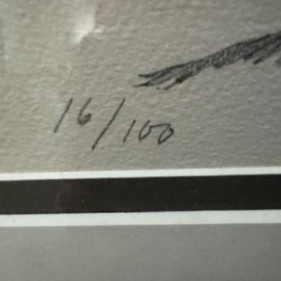 Sale Photo Thumbnail #66: Signed to Bruce
numbered 16/100
Dimensions: 34.5" wide x 28" tall x 1" deep
Artist Mati Klarwein was born on April 9, 1932, and died on March 7, 2002