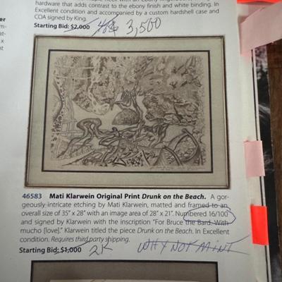 Mati Klarwein Original Print Drunk on the Beach