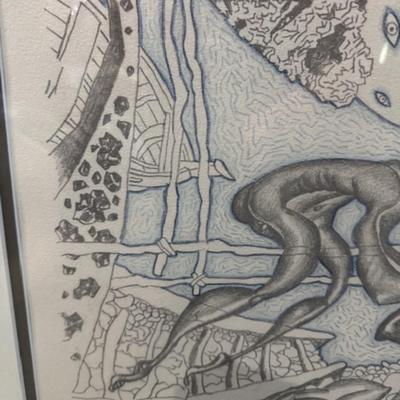 Sale Photo Thumbnail #57: Signed to Bruce
numbered 16/100
Dimensions: 34.5" wide x 28" tall x 1" deep
Artist Mati Klarwein was born on April 9, 1932, and died on March 7, 2002