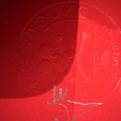 Sale Photo Thumbnail #110: Art Pimps poster "as found" signed by Stanley Mouse
25.5" x 19.5"
marked 9/20 or 5/20?
slight bent corners and a tiny bit of dirt on the back.  See pictures.