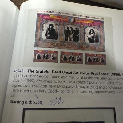 Grateful Dead Uncut Art Poster Proof Sheet (1996)