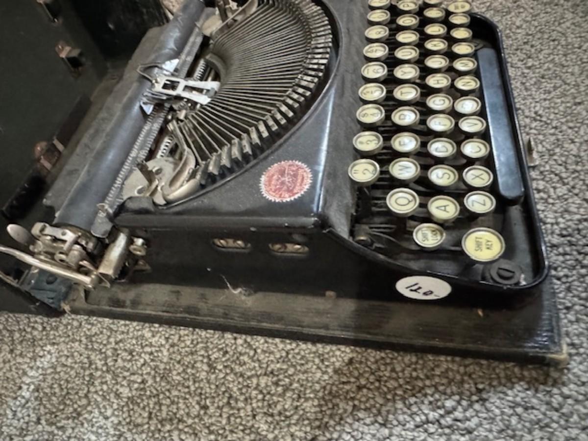Sale Photo Thumbnail #182: Not sure if it works.
13" x 12" x 4" - is the size of the case that surrounds the typewriter.