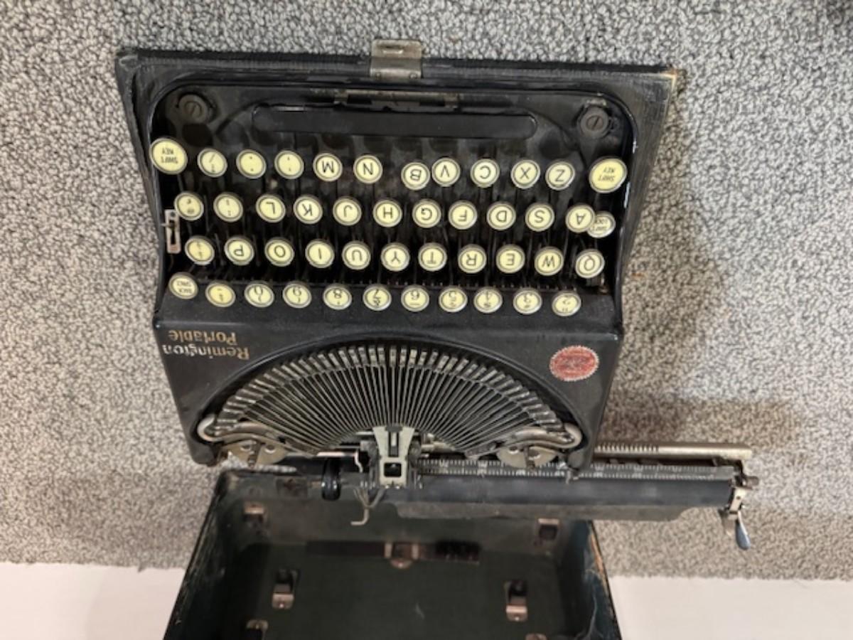 Sale Photo Thumbnail #184: Not sure if it works.
13" x 12" x 4" - is the size of the case that surrounds the typewriter.