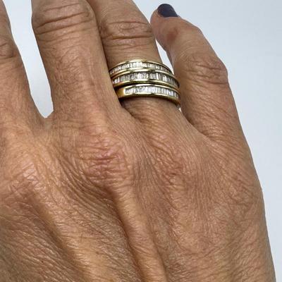 Triple Stacked 14K Diamond Rings (K-TF)