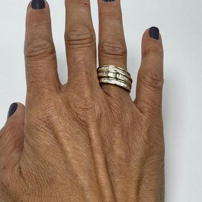 Triple Stacked 14K Diamond Rings (K-TF)