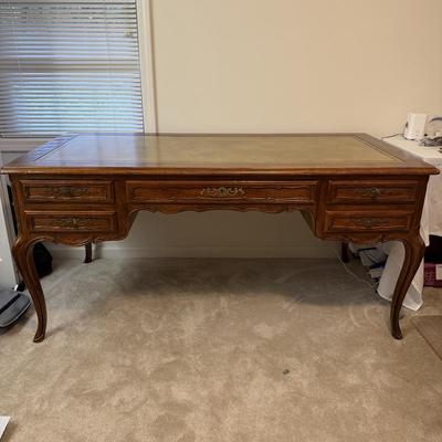 John Widdicomb Louis XV Style Tooled Leather Insert Desk (O-MG)
