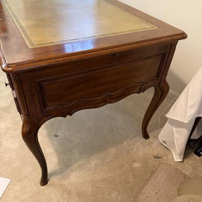 John Widdicomb Louis XV Style Tooled Leather Insert Desk (O-MG)