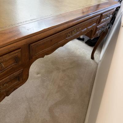 John Widdicomb Louis XV Style Tooled Leather Insert Desk (O-MG)