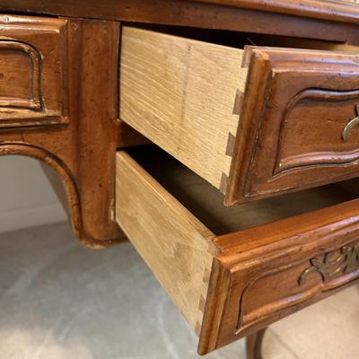 John Widdicomb Louis XV Style Tooled Leather Insert Desk (O-MG)