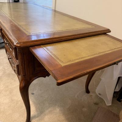 John Widdicomb Louis XV Style Tooled Leather Insert Desk (O-MG)