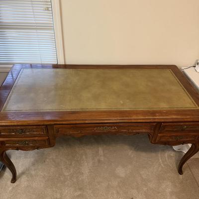John Widdicomb Louis XV Style Tooled Leather Insert Desk (O-MG)