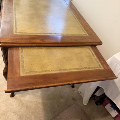 John Widdicomb Louis XV Style Tooled Leather Insert Desk (O-MG)