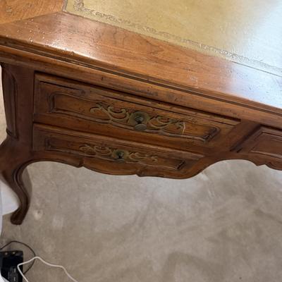John Widdicomb Louis XV Style Tooled Leather Insert Desk (O-MG)