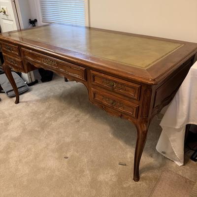 John Widdicomb Louis XV Style Tooled Leather Insert Desk (O-MG)